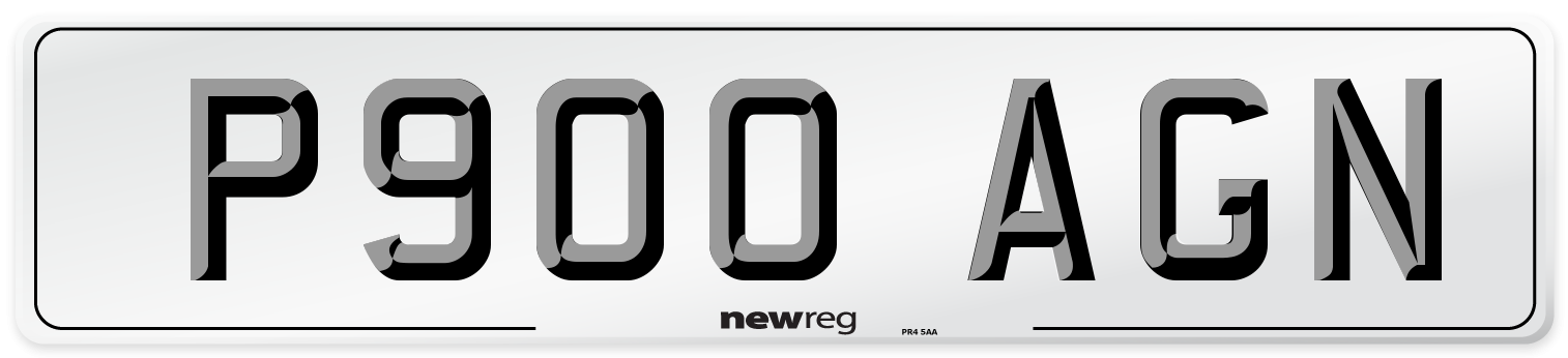 P900 AGN Number Plate from New Reg